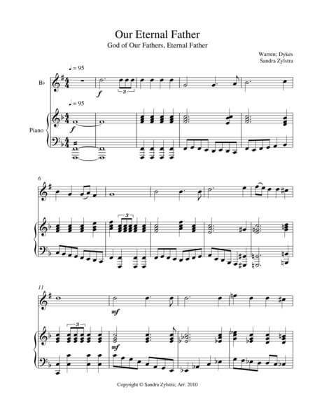 Free Sheet Music Our Eternal Father Treble Bb Instrument Solo