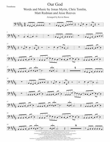 Our God Original Key Trombone Sheet Music