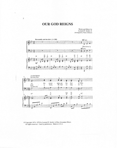 Our God Reigns Sheet Music