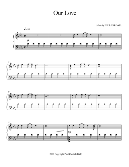 Our Love Sheet Music