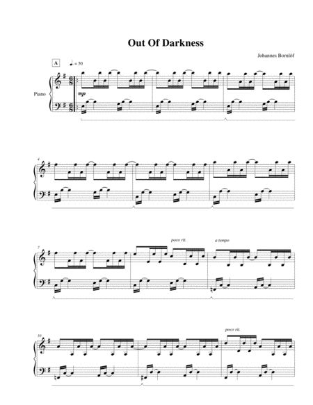 Free Sheet Music Out Of Darkness