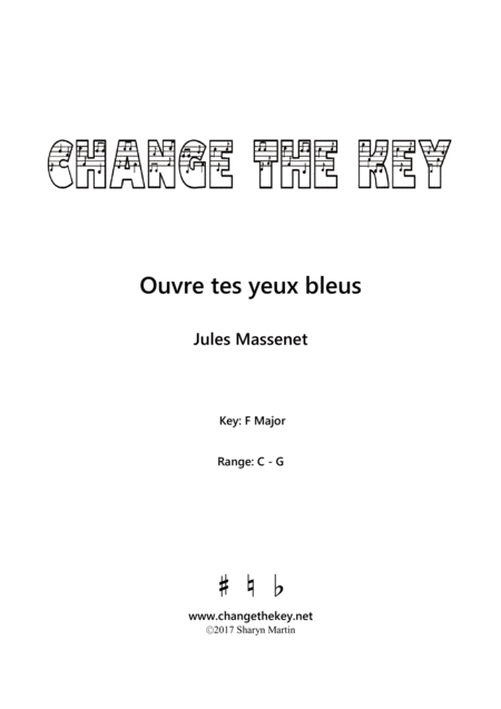 Ouvre Tes Yeux Bleus F Major Sheet Music