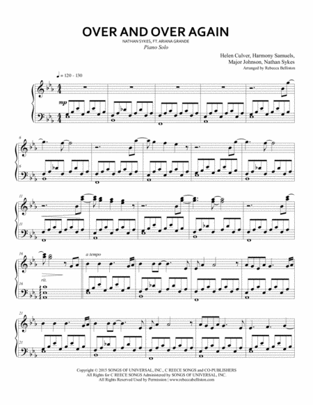 Free Sheet Music Over And Over Again Piano Solo