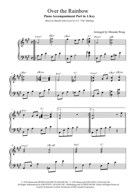 Over The Rainbow From The Wizard Of Oz 2 Violins And Piano Accompaniment Sheet Music