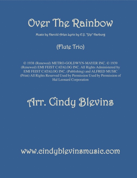 Free Sheet Music Over The Rainbow From The Wizard Of Oz Arranged For Flute Trio