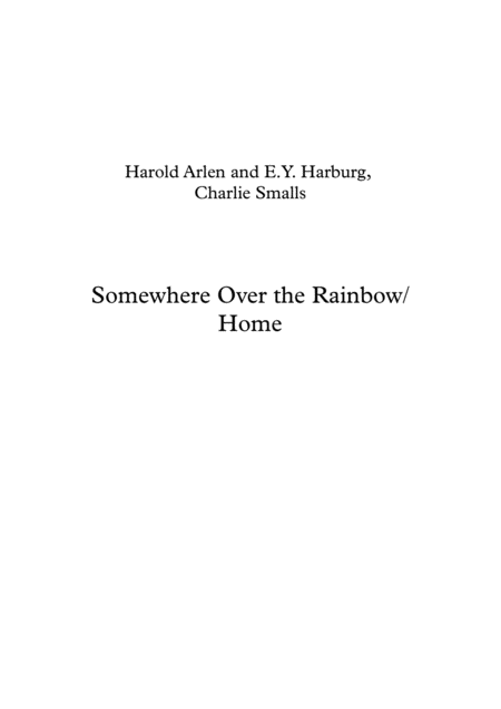 Over The Rainbow From The Wizard Of Oz Home Sheet Music