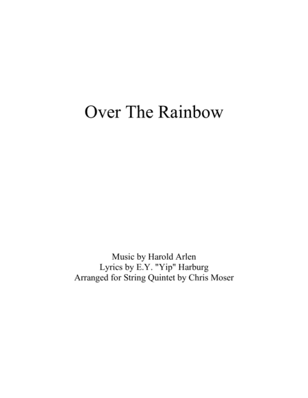 Over The Rainbow String Quintet Sheet Music