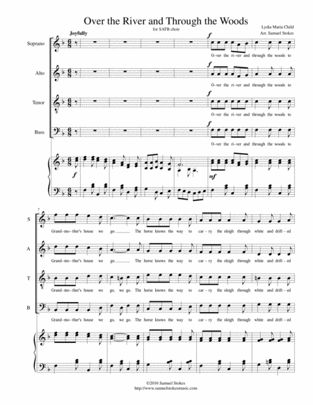 Over The River And Through The Woods For Satb Choir Sheet Music