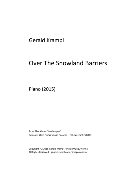 Free Sheet Music Over The Snowland Barriers