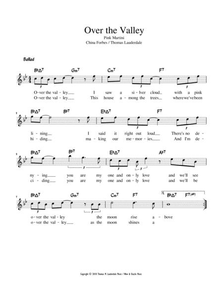 Free Sheet Music Over The Valley Bb
