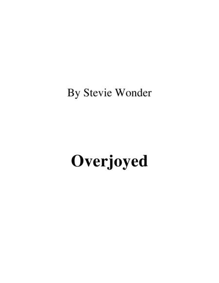 Overjoyed Performed By Stevie Wonder Sheet Music