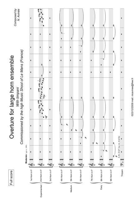 Overture For Large Horn Ensemble And Timpani Sheet Music