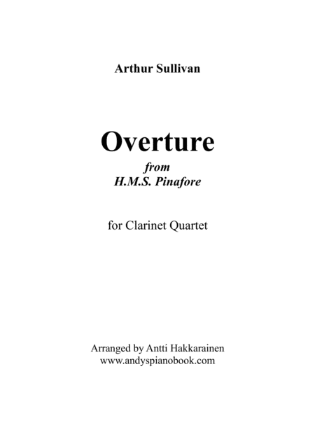 Free Sheet Music Overture From H Ms Pinafore Clarinet Quartet