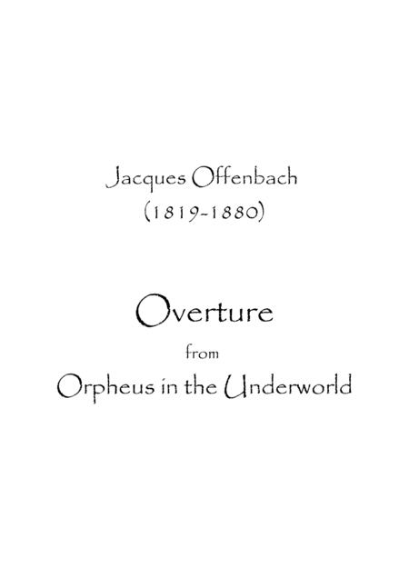 Free Sheet Music Overture From Orpheus In The Underworld