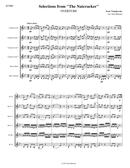 Free Sheet Music Overture From The Nutcracker For Clarinet Quartet