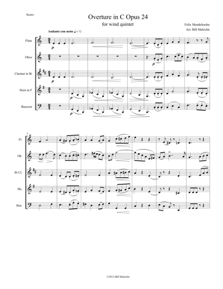 Overture In C Opus 24 Sheet Music