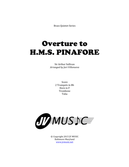 Overture To H Ms Pinafore For Brass Quintet Sheet Music