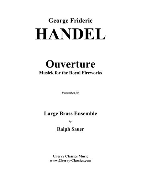 Overture To Royal Fireworks Music Sheet Music