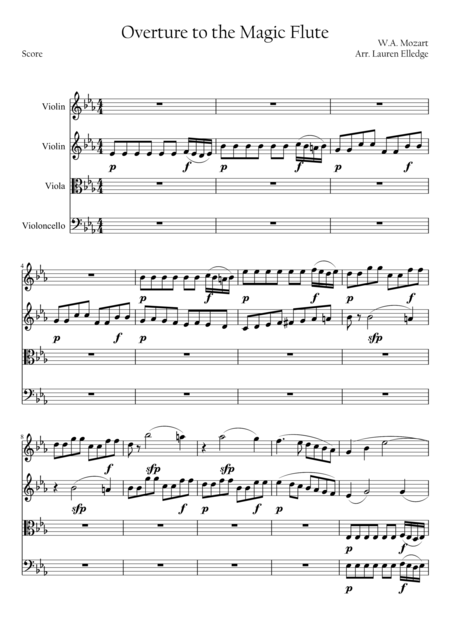 Overture To The Magic Flute Sheet Music