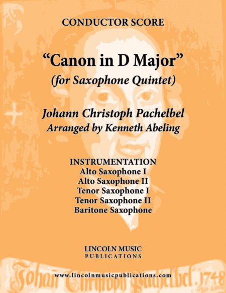 Pachelbel Canon In D Major For Saxophone Quintet Aattb Sheet Music