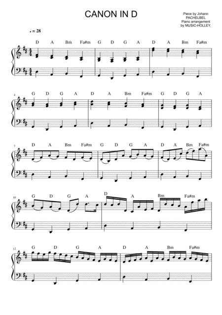 Pachelbel Canon In D Piano Sheet Sheet Music