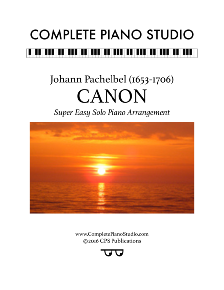 Pachelbels Canon Super Easy Solo Piano Arr Sheet Music