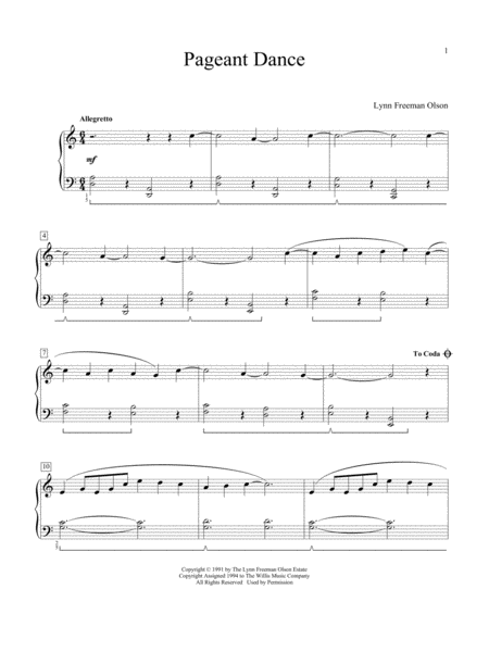 Pageant Dance Sheet Music