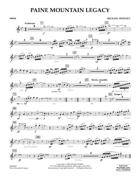 Free Sheet Music Paine Mountain Legacy Oboe