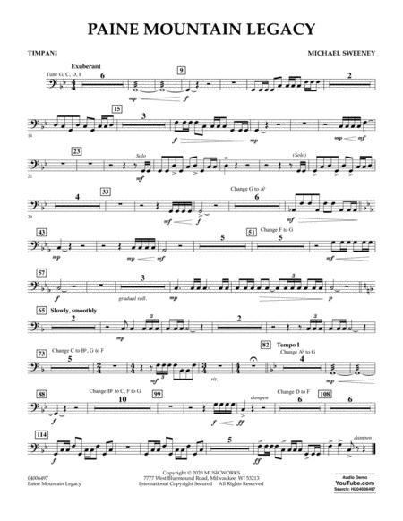 Paine Mountain Legacy Timpani Sheet Music