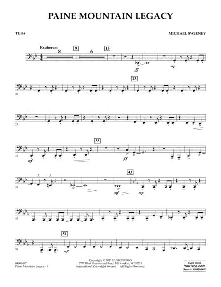 Free Sheet Music Paine Mountain Legacy Tuba