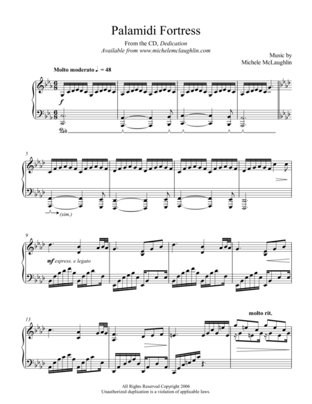 Free Sheet Music Palamidi Fortress