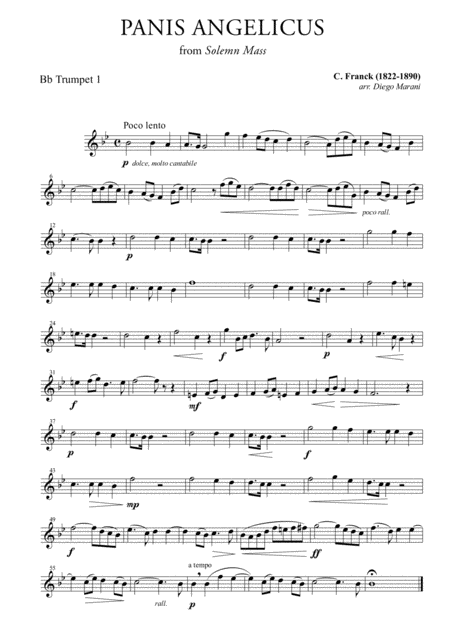 Panis Angelicus For Brass Quartet Sheet Music