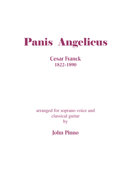 Panis Angelicus For Soprano Voice And Classical Guitar Sheet Music