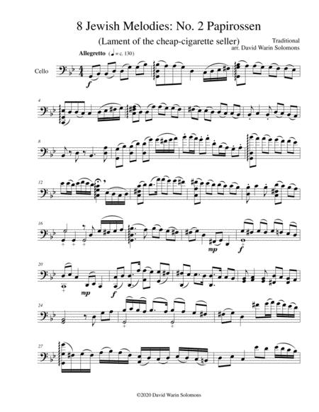 Papirossen Lament Of The Cheap Cigarette Seller For Cello Solo Sheet Music