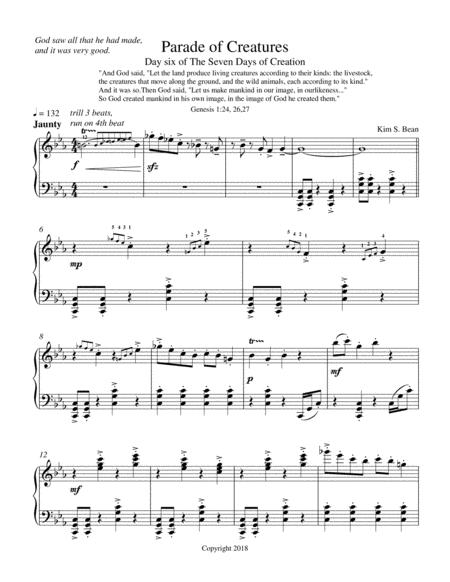 Parade Of Creatures Sheet Music