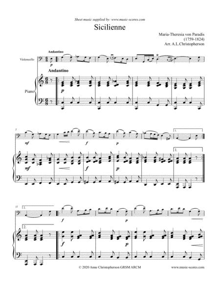 Paradies Sicilienne Cello And Piano Sheet Music