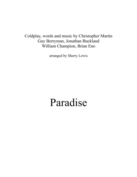 Paradise Violin Solo For Solo Violin Sheet Music