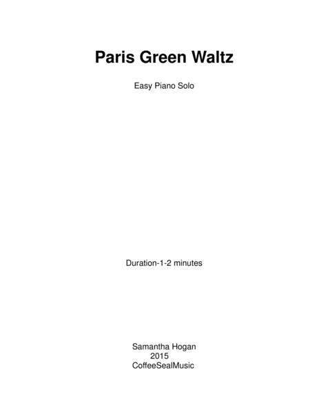 Paris Green Waltz Sheet Music