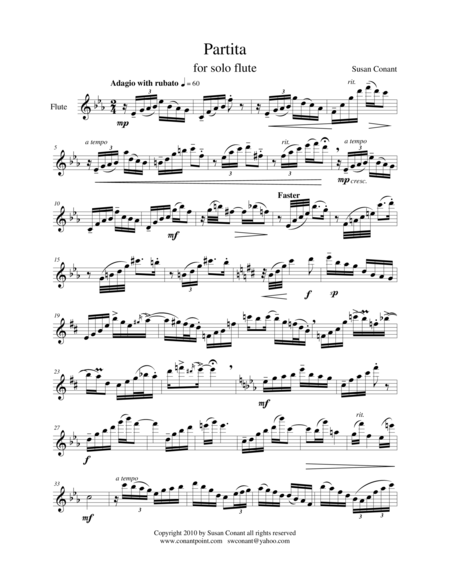 Partita For Solo Flute Sheet Music