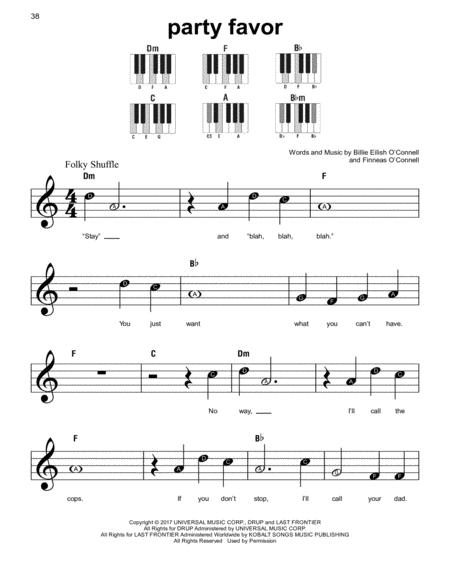 Free Sheet Music Party Favor