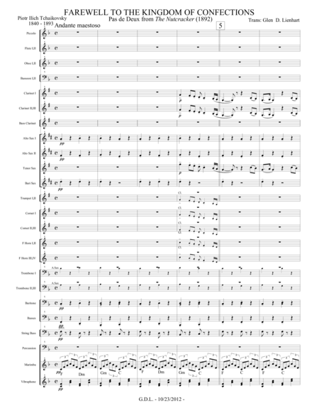 Pas De Deux From The Nutcracker Extra Score Band Sheet Music