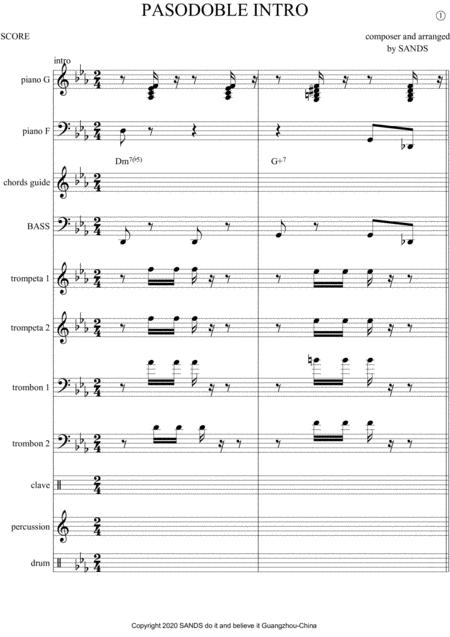 Pasodoble Intro Sheet Music