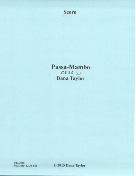 Free Sheet Music Passa Mambo Opus 21