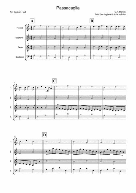 Passacaglia Arr Colleen Hart Sheet Music