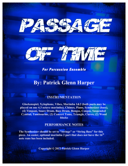 Free Sheet Music Passage Of Time For Percussion Ensemble
