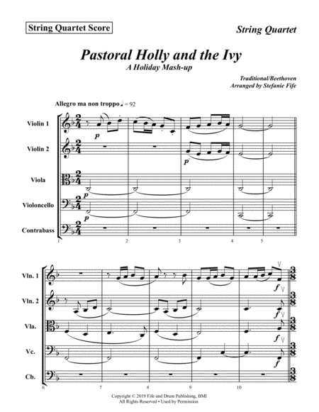 Free Sheet Music Pastoral Holly And The Ivy