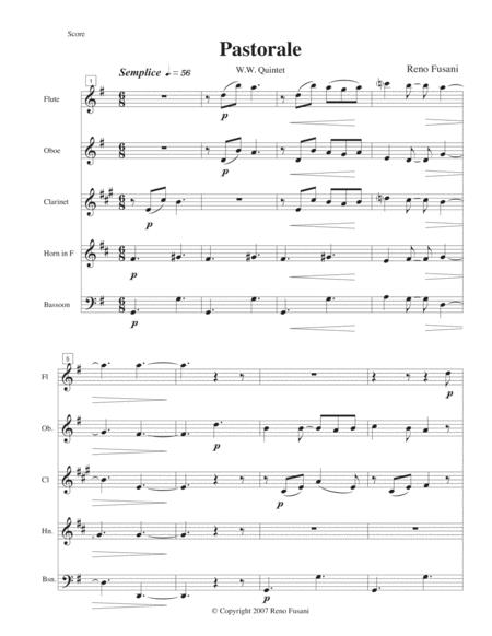 Free Sheet Music Pastorale For Woodwind Quintet