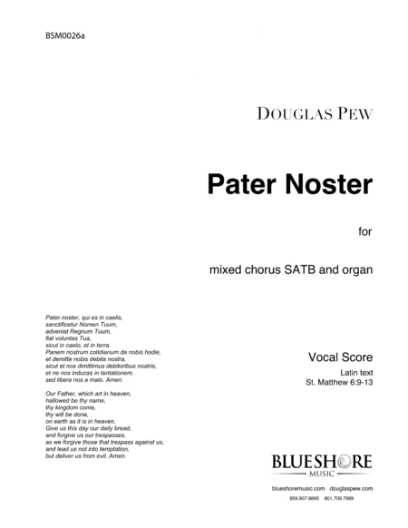 Pater Noster Satb And Organ Sheet Music