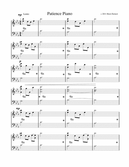 Patience Piano Sheet Music