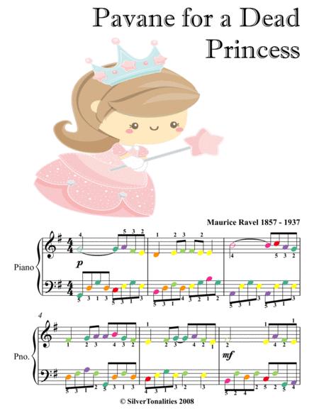 Free Sheet Music Pavane For A Dead Princess Easy Piano Sheet Music With Colored Notes